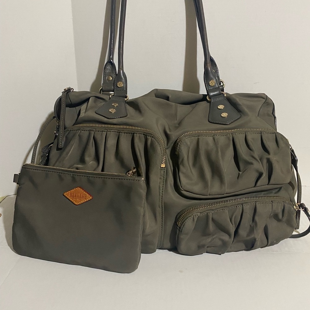 Mz Wallace grey nylon satchel bag